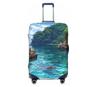 Tropical Paradise - Fundas elásticas para equipaje de viaje, con vista de ventana, para equipaje de 45,7 a 81,3 cm, Black, M