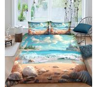 Tropical Paradise Style Funda Edredon Juego de Ropa de Cama de 3 Piezas Impresión 3D Cierre de Tropical Paradise Estilo Funda de Edredón Funda de Almohada a Juego Transpirable for Ancianos