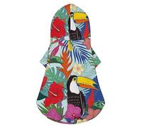 Tropical Parrot Birds Wth Jungle Flowers Sudadera con capucha para perro Ropa de lujo para perros Chaqueta de invierno para perros Ropa para mascotas Sudadera con capucha Bulldog francés Teddy Pug Cac