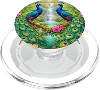 Tropical Peacocks Cascada Jungle Paradise PopSockets PopGrip para MagSafe