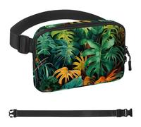 Tropical Plants-493 - Cangurera cruzada para hombres y mujeres, riñonera para viajes, casual, caminar, correr, senderismo, ciclismo, multicolor, 4 x 23 x 15 cm, multicolor, 1.5x9.0x5.9in/4x23x15cm
