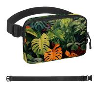Tropical Plants-495 - Riñonera de estilo unisex: riñoneras de moda, bolsas cruzadas deportivas delgadas a la moda para correr, senderismo, senderismo, mujer, hombre, multicolor, 1.5 x 9.0 x 5.9