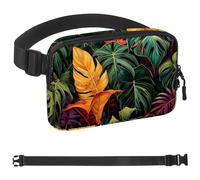 Tropical Plants-511 - Cangurera cruzada para hombres y mujeres, riñonera para viajes, casual, caminar, correr, senderismo, ciclismo, multicolor, 4 x 23 x 15 cm, multicolor, 1.5x9.0x5.9in/4x23x15cm