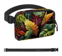 Tropical Plants-537 - Riñonera de estilo unisex: riñoneras de moda, bolsas cruzadas deportivas delgadas a la moda para correr, senderismo, senderismo, mujer, hombre, multicolor, 1.5 x 9.0 x 5.9