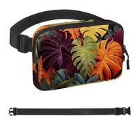 Tropical Plants-539 - Riñonera para hombres y mujeres, riñonera con correa ajustable, bolsa cruzada de moda para viajes, al aire libre, correr, senderismo, multicolor, 4 x 23 x 15 cm, multicolor,
