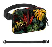 Tropical Plants-540 - Riñonera de estilo unisex: riñoneras de moda, bolsas cruzadas deportivas delgadas a la moda para correr, senderismo, senderismo, mujer, hombre, multicolor, 1.5 x 9.0 x 5.9