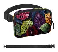 Tropical Plants-553 - Cangurera cruzada para hombres y mujeres, riñonera para viajes, casual, caminar, correr, senderismo, ciclismo, multicolor, 4 x 23 x 15 cm, multicolor, 1.5x9.0x5.9in/4x23x15cm
