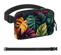 Tropical Plants-554 - Riñonera para hombres y mujeres, riñonera con correa ajustable, bolsa cruzada de moda para viajes, al aire libre, correr, senderismo, multicolor, 4 x 23 x 15 cm, multicolor,