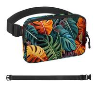 Tropical Plants-563 - Riñonera para hombres y mujeres, riñonera con correa ajustable, bolsa cruzada de moda para viajes, al aire libre, correr, senderismo, multicolor, 4 x 23 x 15 cm, multicolor,