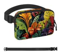 Tropical Plants-575 - Riñonera para hombres y mujeres, riñonera con correa ajustable, bolsa cruzada de moda para viajes, al aire libre, correr, senderismo, multicolor, 4 x 23 x 15 cm, multicolor,