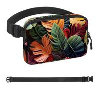 Tropical Plants-578 - Riñonera para hombres y mujeres, riñonera con correa ajustable, bolsa cruzada de moda para viajes, al aire libre, correr, senderismo, multicolor, 4 x 23 x 15 cm, multicolor,