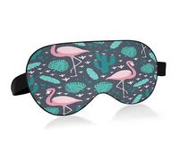 Tropical Plants and Flamingos Sleep Mask Lightweight Soft Breathable Eye Mask with Adjustable Strap Blackout Eye Mask for Women Men for Travel Night Sleeping