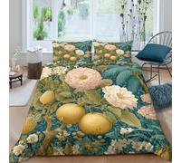 Tropical Plants and Fruits Juego De Cama Funda Nórdica Y Funda De Almohada, 3D con Impresión,para Adolescentes Niño Niña Double（200x200cm）
