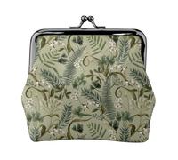 Tropical Plants - cartera verde con cierre de beso, cartera pequeño de piel sintética para mujer