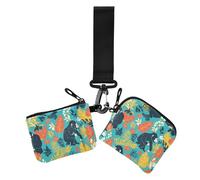 Tropical Plants Gorilla - Monederos para mujer, tarjetero, delgado, portátil, con bolsillo para monedas con cremallera, 2 paquetes
