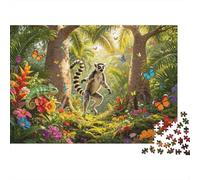 Tropical Rainforest Jigsaw Puzzles 1000Piezas Recycled Material Lemur Puzzle for Boy & Girl Divertido Present & Activity for Home Ideal for de Niño Cumpleaños Gift 70x50cm/1000pcs