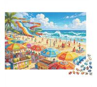 Tropical Seaside Puzzles 1000 Piezass Papel Reciclado Summer Playa Puzzles para Adultos Developing Boy & Girl‘s Inteligencia Juego Educativo for Family 52x38cm/1000pcs