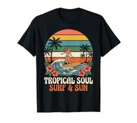 Tropical Soul Surfer Girl Surf and Sun Hawaiian Beach Retro Camiseta