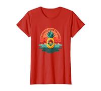 Tropical State of Mind Pineapple Paradise Beach, Hawaianos Camiseta, Mujer, Rojo, XXL