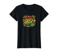 Tropical Summer Island Beach Vibe Colorido Camiseta gráfica económica, Mujer, Negro, M