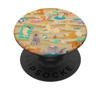 Tropical Summer Sandy Beach Dogs Cute Caniche Chihuahua Puppy PopSockets PopGrip Adhesivo
