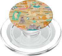 Tropical Summer Sandy Beach Dogs Cute Caniche Chihuahua Puppy PopSockets PopGrip para MagSafe