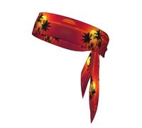 Tropical Sunset - Banda atlética de secado rápido que absorbe la humedad, elegante diadema ideal para mujeres y hombres activos