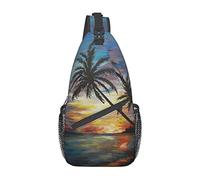 Tropical Sunset Mallard Ducks Cross Chest Bag Diagonalmente Sling Mochila Viaje Senderismo Daypack Crossbody Bag para Mujeres Hombres