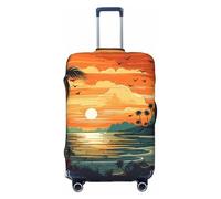 Tropical Sunset Paradise - Fundas elásticas para equipaje de viaje, 45,7 a 81,3 cm, Black, M