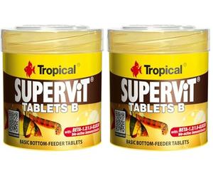 Tropical SUPERVIT Tablets B 50ml / 36g - Alimento básico, Completo y Multi-ingrediente para comedores de Fondo en Forma de Pastillas (Paquete de 2)
