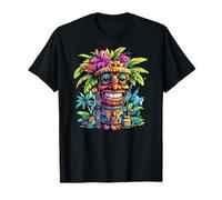 Tropical Tiki Idol Hawaiian Luau Beach Vibes Camiseta