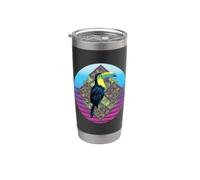 Tropical Tucán Geométrico Ave Fauna Silvestre Animal Selva Vaso térmico de acero inoxidable de doble pared