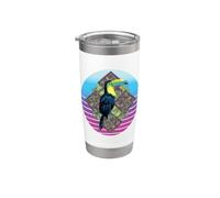 Tropical Tucán Geométrico Ave Fauna Silvestre Animal Selva Vaso térmico de acero inoxidable de doble pared