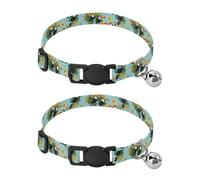 Tropical Tucanes - Collar de perro fácil de limpiar, paquete de 2 collares para perros pequeños