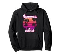 Tropical Vibes Beach Sunset Palms Retro Summer Energy Sudadera con Capucha