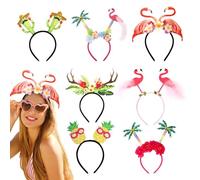 Tropicales de diademas florales, diademas con temática de playa para mujeres | 7X Diaditas de fiesta de la playa hawaiiana | Piece de la cabeza junto al mar para eventos de baile Actividades del bar d