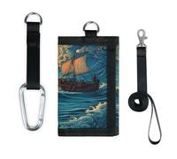 TropicalLife 3D Ocean Vintage Ship Wallet Slim Small Pocket Money Organizers Bag Lightweight Portable Change Purse