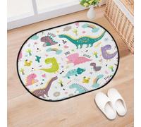 TropicalLife Alfombra de entrada con diseño de dinosaurio para salón, cocina, hogar, baño, alfombra de área de dinosaurio kawaii, lavable, para interiores y exteriores, antideslizante, 40 x 60 cm