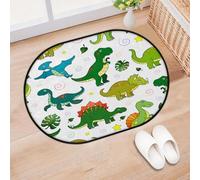 TropicalLife Alfombra para puerta de entrada, diseño kawaii de dinosaurio, para sala de estar, cocina, hogar, baño, lavable, para interiores y exteriores, antideslizante, 40 x 60 cm