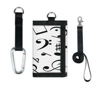 TropicalLife Billetera delgada para billetes de música, bolsillo pequeño, organizador de dinero, color negro, ligero, portátil