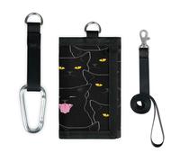 TropicalLife Black Cats - Cartera delgada y pequeña para organizar dinero con gatos, ligera, portátil
