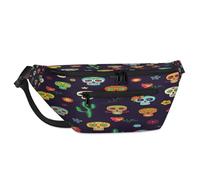 TropicalLife Bolso bandolera mexicano con diseño de calavera y cactus para hombres y mujeres, unisex, de gran capacidad, casual, bolsa de hombro para viajes, deportes, gimnasio, corredor, color,