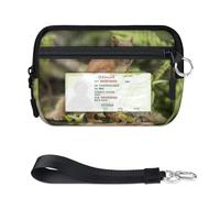 TropicalLife Bonita cartera con diseño de ardilla de animales para mujeres, hombres, niños, niñas, niños, monederos con cremallera y ventana de identificación, ligera, portátil, pequeña bolsa