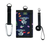 TropicalLife Bonita cartera con diseño de mariposa de koala, delgada, de bolsillo pequeño, organizador de dinero, bolsa de cambio ligera y portátil