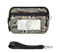 TropicalLife Bonita cartera de animales de granja para mujeres, hombres, niños, niñas, niños, animales, gallo, vaca, monedero, mini funda con cremallera, con ventana de identificación, ligera