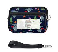 TropicalLife Bonita cartera de mariposa koala para mujeres, hombres, niños, niñas, niños, monederos Koala, mini funda con cremallera para tarjetas con ventana de identificación, ligera, portátil