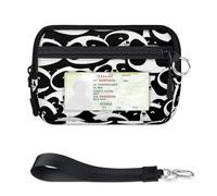 TropicalLife Bonita cartera de panda para mujeres, hombres, niños, niñas, niños, monederos con patrón de panda, mini funda con cremallera para tarjetas con ventana de identificación, ligera, portátil