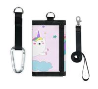 TropicalLife Bonita cartera de unicornio con bolsillo pequeño y organizador de dinero, diseño de unicornio, arcoíris, ligera, portátil, monedero