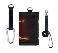 TropicalLife Burning Fire K - Cartera delgada y pequeña con bolsillo organizador de dinero K ligero y portátil