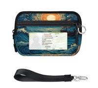 TropicalLife Cartera 3D Ocean Vintage Ship para mujeres, hombres, niños, niñas, niños, monederos, mini funda con cremallera para tarjetas con ventana de identificación, ligera, portátil, pequeña bolsa